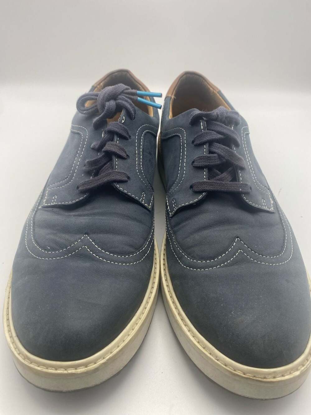 Hush Puppies Heath Wingtip Oxford Navy Nubuck Casual Shoes Size 11 (DS1009)
